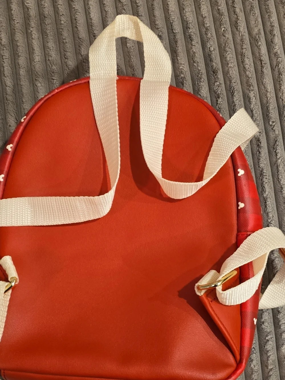 Funko Red and White Mickey & Minnie Holiday Plaid Backpack